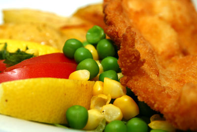 Close-up of fruit salad in plate