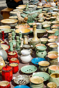 Sibiu city, romania - 04 september 2022. romanian handmade ceramics market at the potters fair 