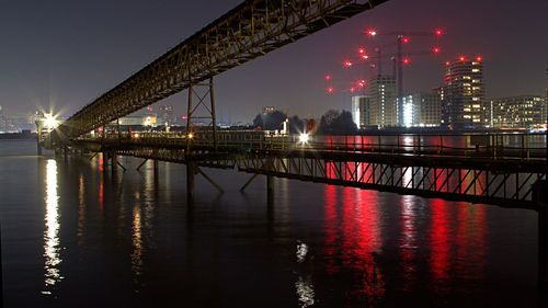 Night reflections on the thames