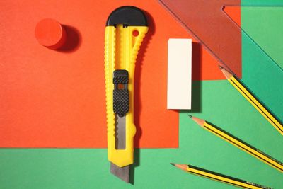 Directly above shot of stationary equipment