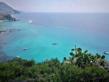 High angle view of sea against sky