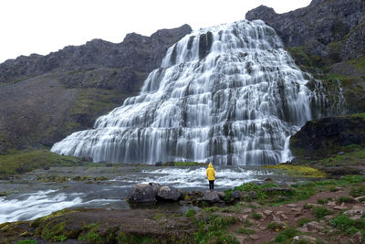 Scenic view of waterfall