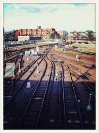 Railroad tracks in city