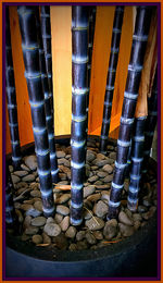 High angle view of objects in building