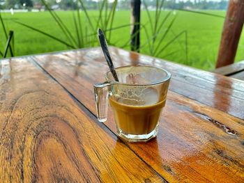 Close-up of drink on table