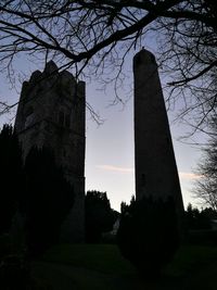 Built structure against sky during sunset