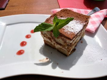 Close-up of cake in plate