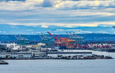 Machinery at the port of tacoma in washington state.