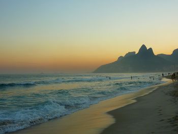 Scenic view of sea at sunset