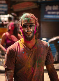 Portrait of man wearing mask