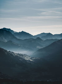 Scenic view of mountains against sky