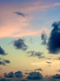 Low angle view of clouds in sky during sunset