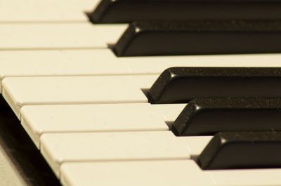 Close-up of piano keys