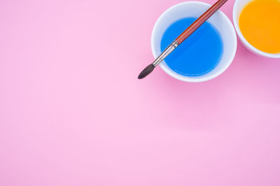 High angle view of multi colored pencils on table