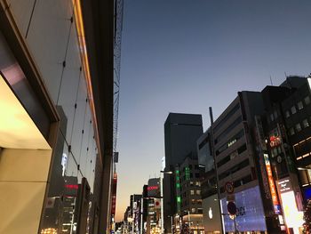 View of city at night