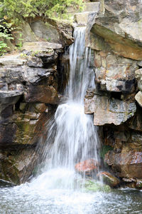 Scenic view of waterfall