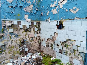 Damaged wall of old building