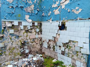 Damaged wall of old building