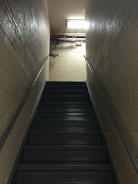 Narrow staircase in corridor