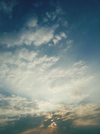 Low angle view of clouds in sky