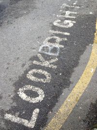 Stop sign on road