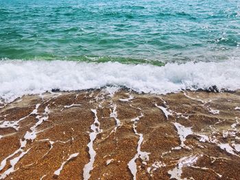 Waves rushing towards shore