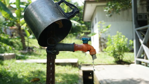 Close-up of rusty pipe