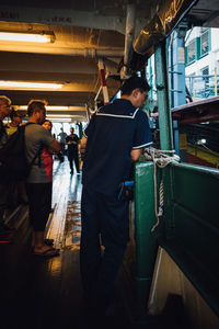 People standing in bus