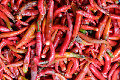 Full frame shot of red chili peppers