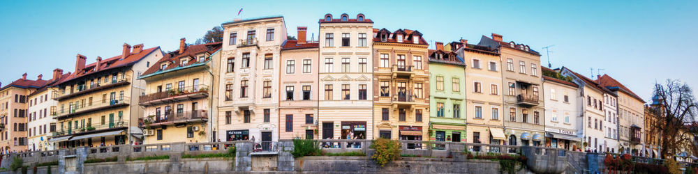 Low angle view of buildings against sky