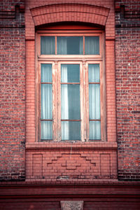 Low angle view of window on building