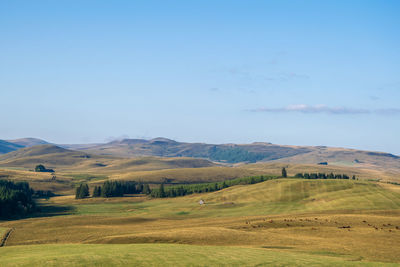 Photograph of the cézallier plain from the village of campains-brion