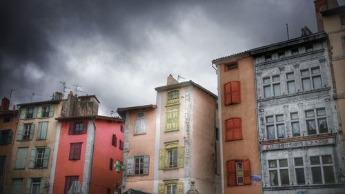 Low angle view of buildings against sky