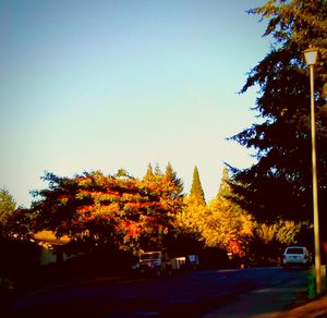 Road against clear sky