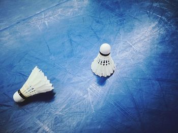 High angle view of toy car on snow