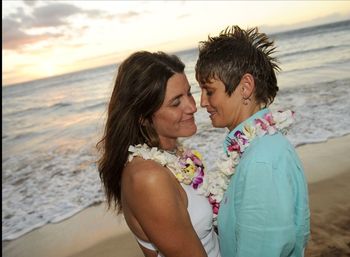 Portrait of couple on beach