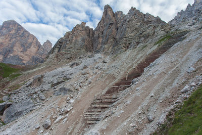 Scenic view of rocky mountains against sky