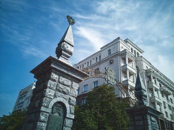 Low angle view of historic building against sky