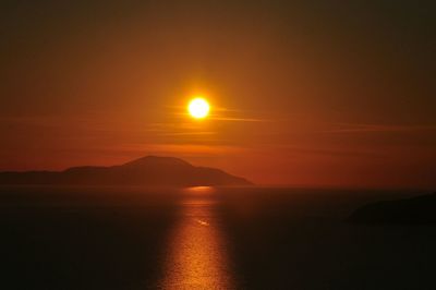 Scenic view of sea at sunset