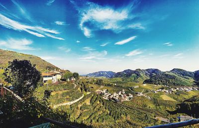 Scenic view of townscape against sky