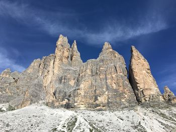 Panoramic view of rock formations against sky