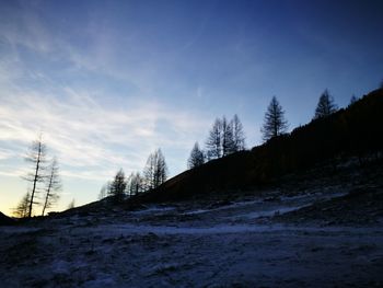 Landscape against sky during winter