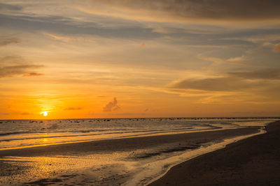 Scenic view of sea at sunset