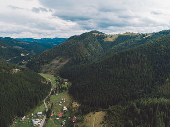 High angle view of landscape against sky