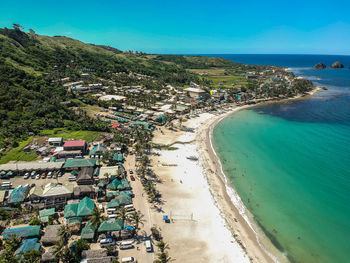 High angle view of beach against sky