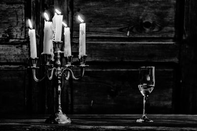 Close up of empty wooden table