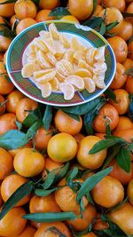 High angle view of fruits in bowl