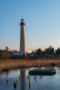 Scenic view of lake against clear sky