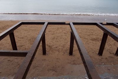 High angle view of empty beach