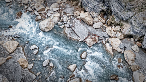 Rocks in sea